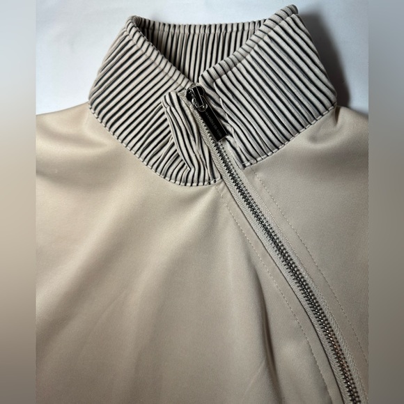 Maniere De Voir High Neck Neoprene Zip Detail Dress Beige Size 2 - Picture 4 of 9